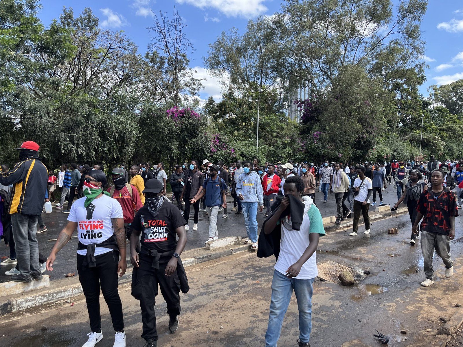 protestors gathered along haile selassie avenue in nairobi during the 2024 finance bill protests